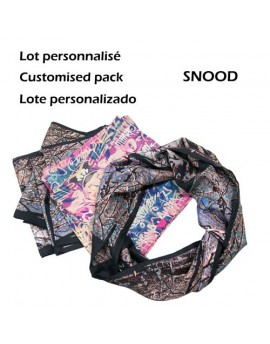 Pack 6 custom printed infinity silk cowls