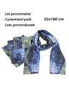 Pack 6 custom printed men silk scarves