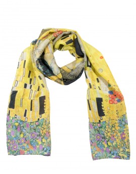 Foulard Klimt Le Baiser - long foulard en soie