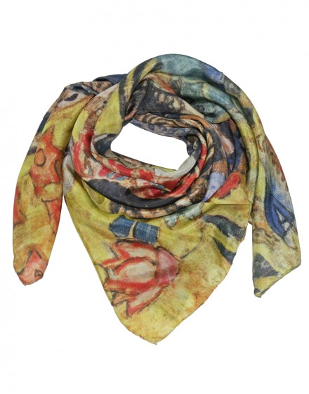 Klimt silk scarf Woman with a fan
