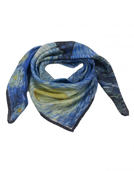 Pañuelo de seda mujer Van Gogh - La noche estrellada - 90x90