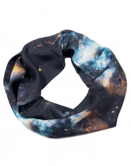 Fular circular de seda Nebulosa azul