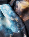 Silk circle scarf blue Nebula
