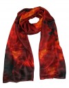 Large silk scarf red Nebula
