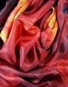 Large silk scarf red Nebula