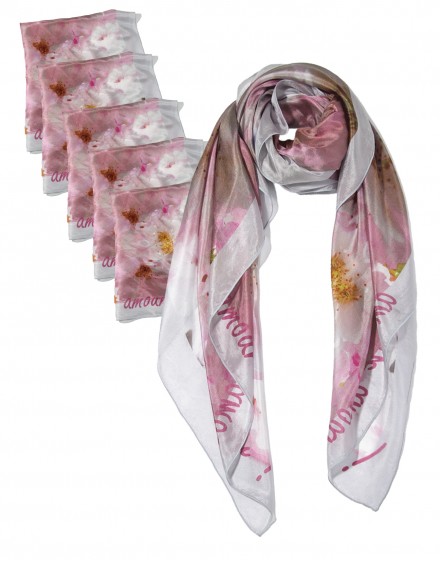 Custom printed silk scarf 120x120 cm