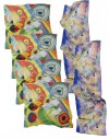 Pack of 6 bespoke silk scarves - 4 squares 90x90 cm (36x36") and 2 long scarves  45x180