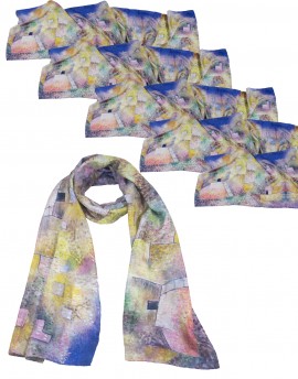 Lot de 6 grands foulards en soie personnalisés 45x180 cm