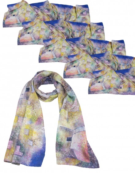 Pack of 6 large bespoke silk scarves 48x180 cm