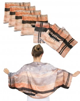 Pack 6 custom printed silk bolero scarves