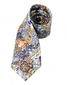 Cravate en soie Gaudí Mosaique