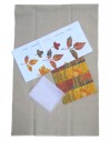 Kit de patchwork chemin de table en lin Feuilles d'automne