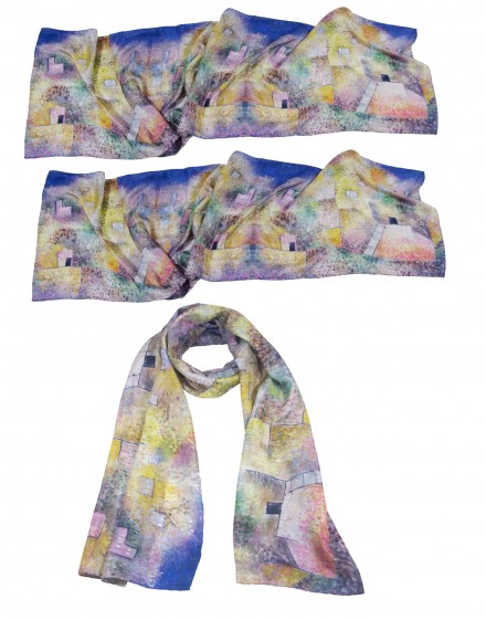 3 bespoke silk scarves 45x180 cm