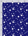 Tissu nom personnalisé étoiles en blanc sur bleu coton bio ou lin
