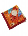 Silk scarf Antoni gaudi mosaic blue orange