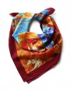 Silk scarf Antoni gaudi mosaic blue orange