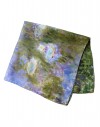 Foulard carré en soie Claude Monet Nympheas twill de soie roulotté main