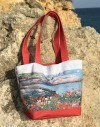 Kit sac cabas paysage marin aux coquelicots