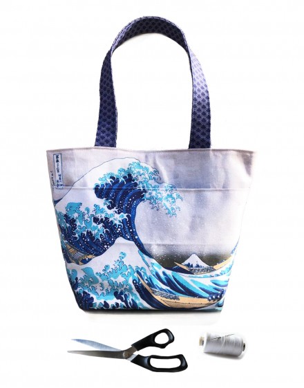 Kit couture sac cabas La Grande Vague de Hokusai