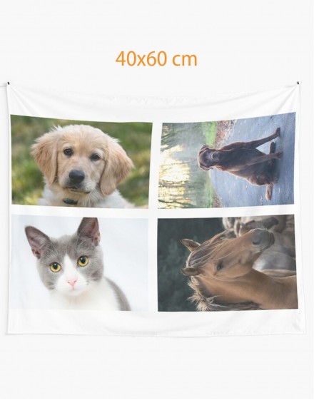 6 custom printed photos on cotton or linen fabric - 18x18 in