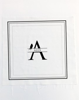 Custom Split Monogram Fabric Square - 8x8in