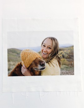 Votre photo imprimée sur tissu de coton ou lin - rectangle