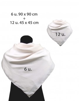 Lot 18 foulards en soie personnalisés - 6 carrés 90x90 et 12 carrés 45x45
