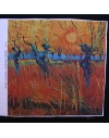 Lino estampado Van Gogh - Sauces en la puesta del sol